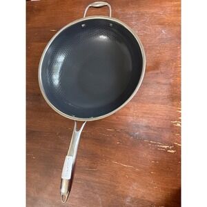 HexClad 12 Inch Hybrid Stainless Steel Wok with Tempered Glass Lid Stir Fry Pan